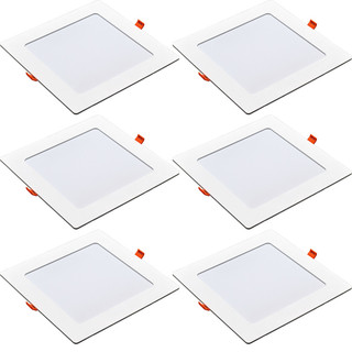 6 Painel Led 18w Quadrado Embutir 6500K Comércio Casa Avant