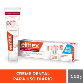 Creme Dental Elmex Proteção Avançada Anticárie 110g em Oferta na Shopee