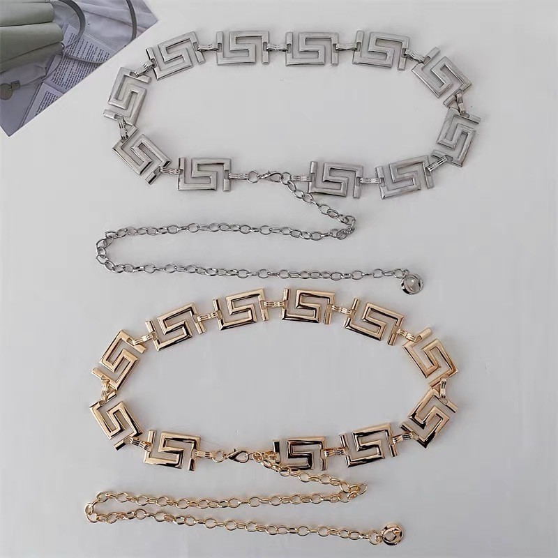 Cintos Feminino Com  Corrente dourado e prata De Metal importado em Oferta na Shopee