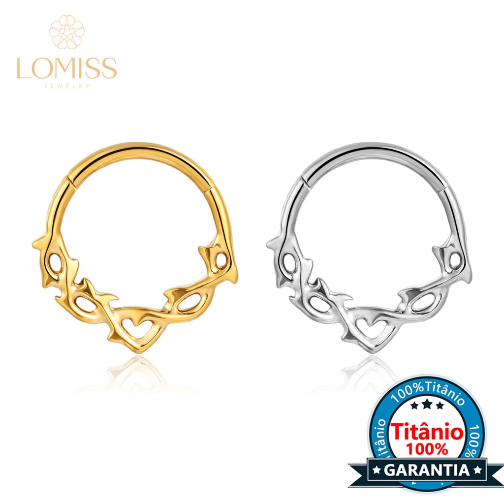 Piercing Argola Septril Rook Conch Nariz Titânio Detalhada Espinhos em Oferta na Shopee