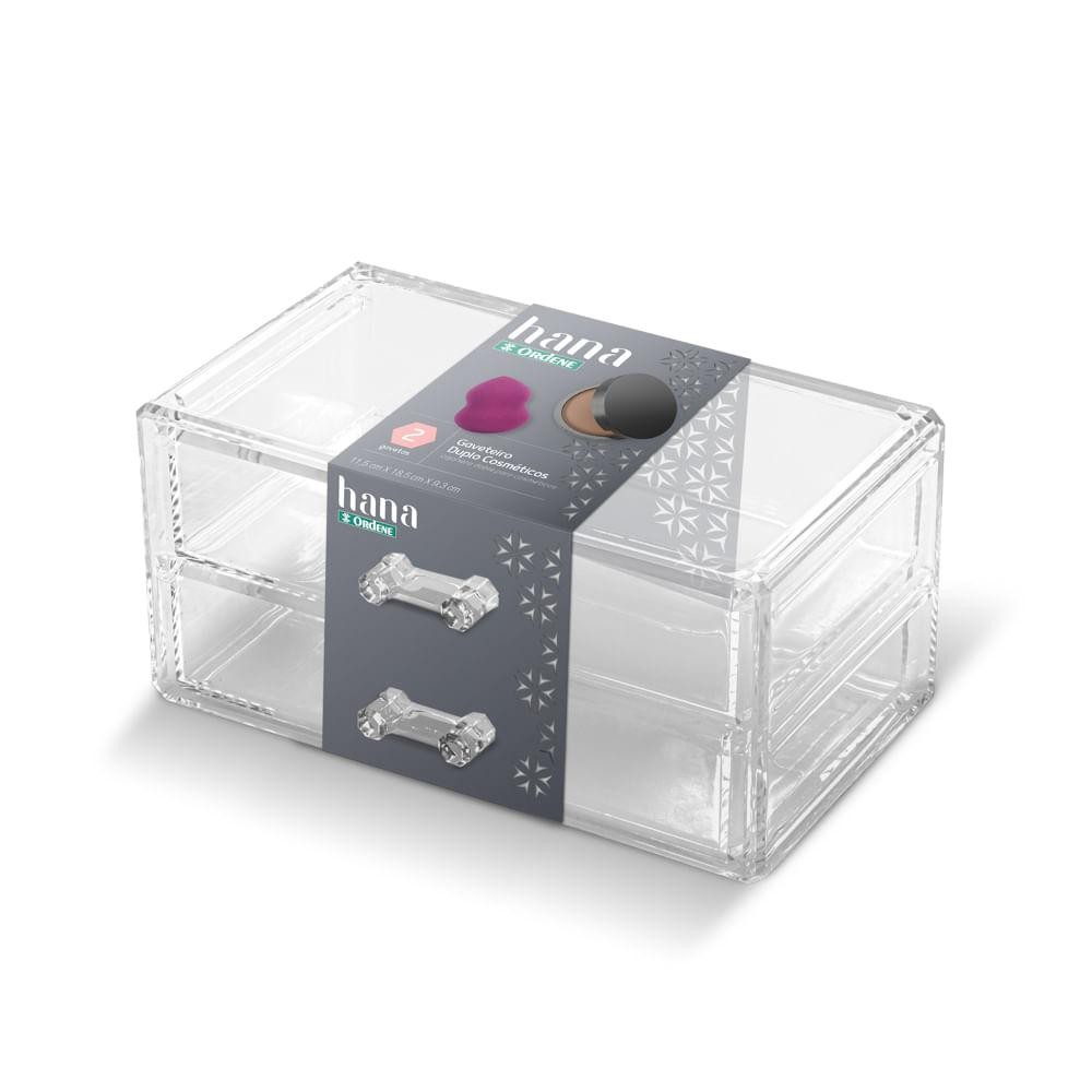 Gaveteiro Duplo para Cosméticos Acrílico Linha Hana Ordene em Oferta na Shopee