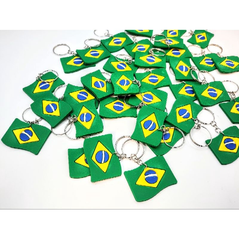 Brasil Bandeira chaveiro 50un Copa do Mundo Jogo Futebol  Lembrancinha