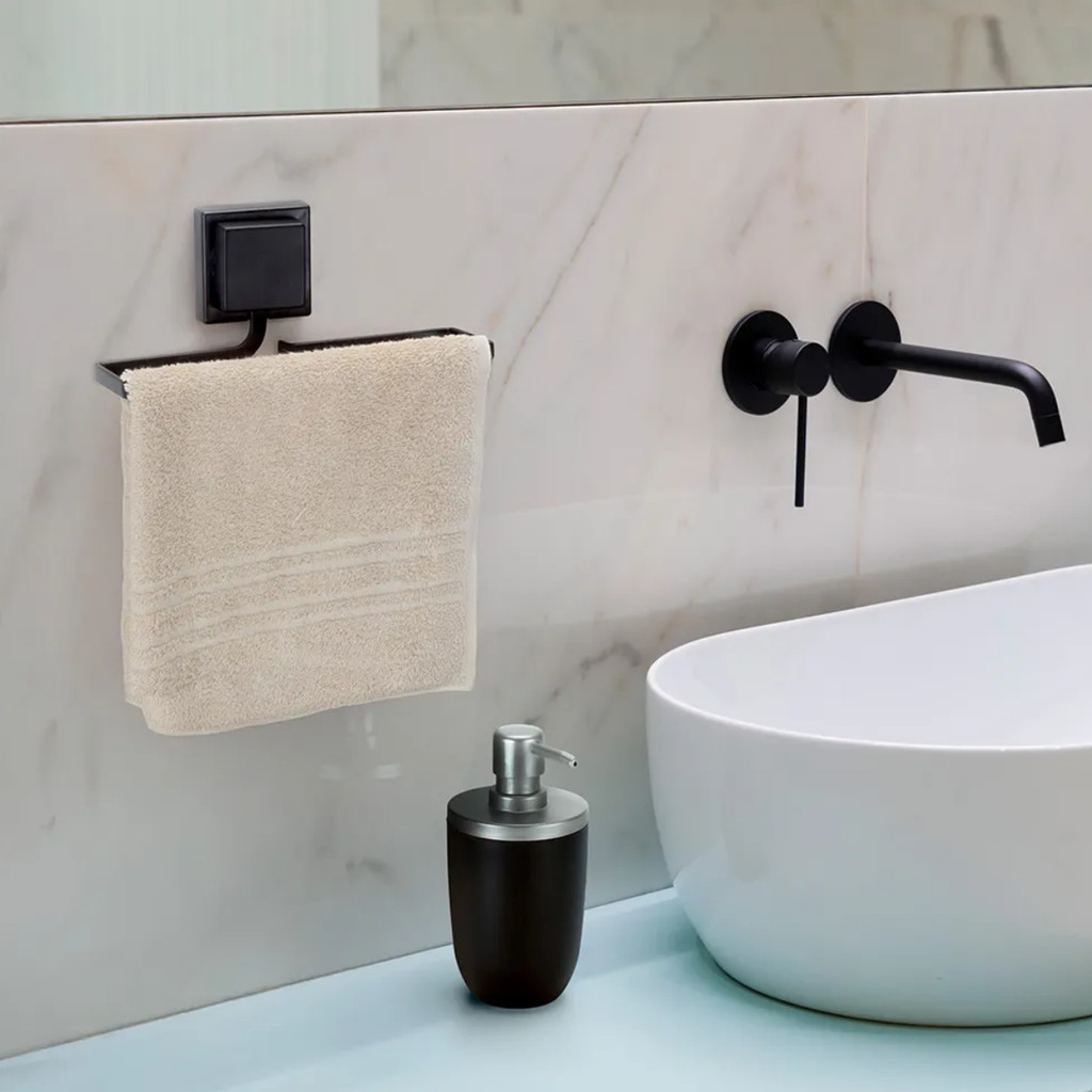 Porta Toalha de Rosto Barra Banheiro Lavabo Toalheiro Sem Furo Fixação Dupla Face 3m
