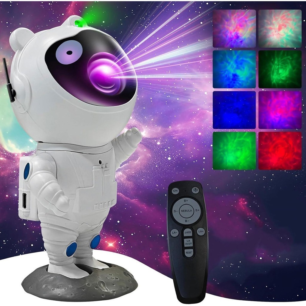 Luminária Projetora de Astronauta Luz Noturna para Quarto Carregamento USB Presente para Crianças