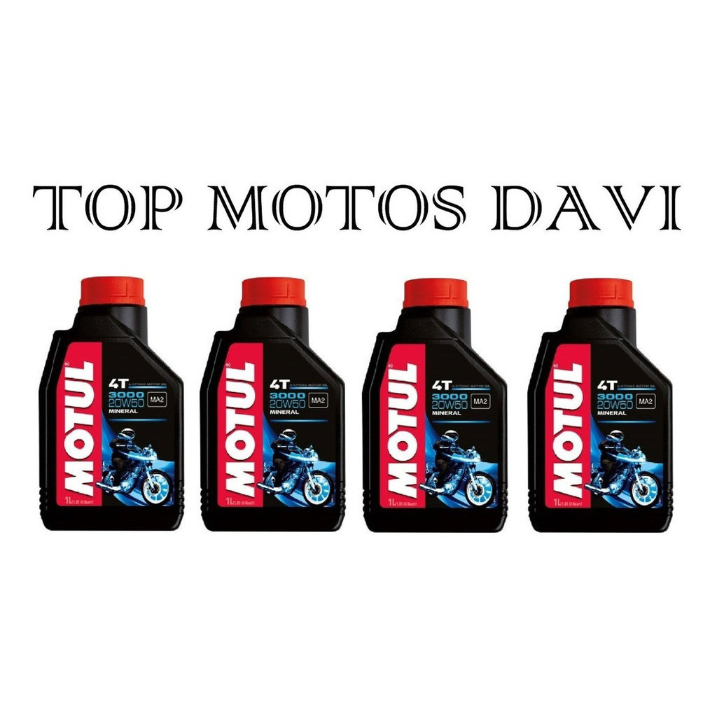 Troca 4 Óleo Motor Moto Motul 3000 20w 50 Mineral