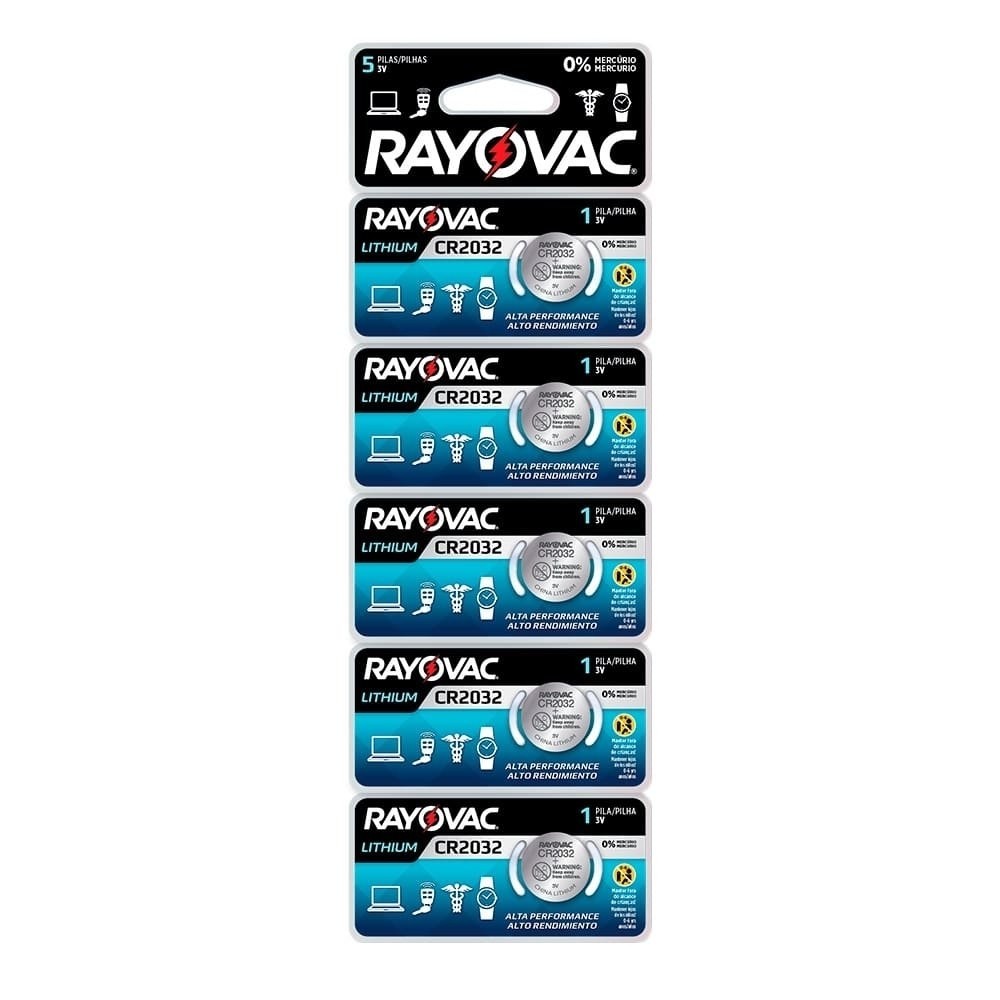 Bateria Rayovac CR2032-5 Botão Eletrônica Lítio - Cartela com 5 Unidades em Oferta na Shopee
