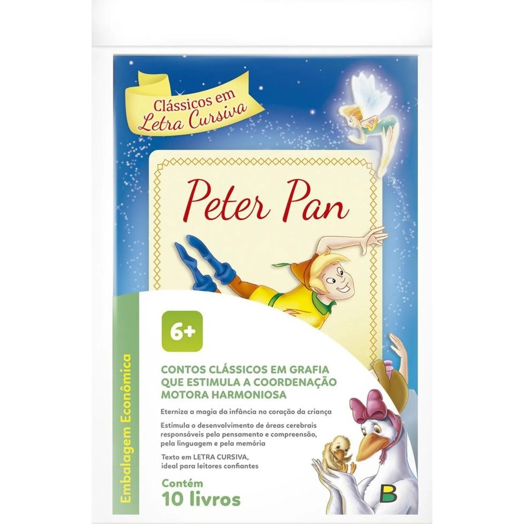 Emb. Econômica com 10 Livros - Clássicos em Letra Cursiva em Oferta na Shopee