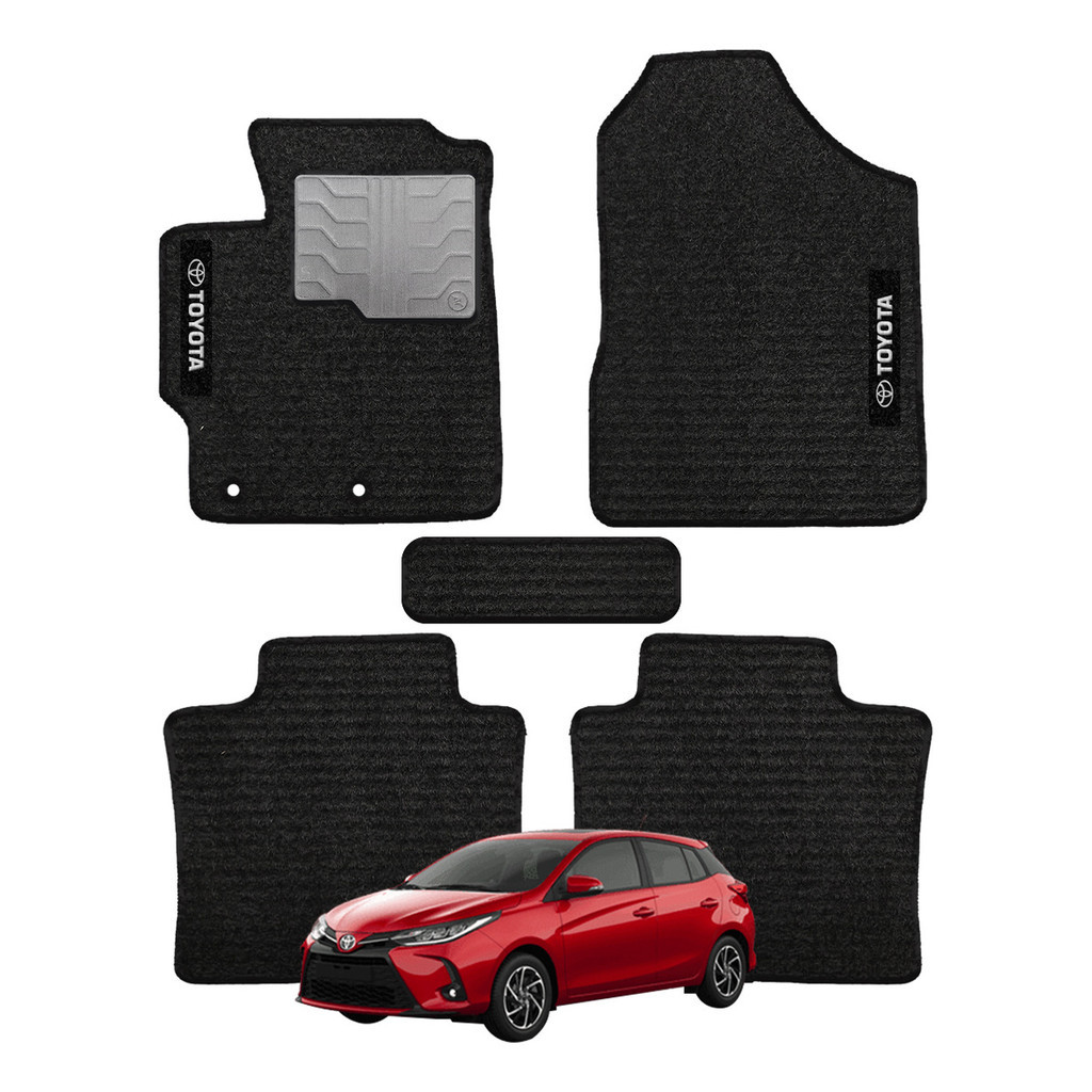 Kit de tapetes 5 peças específico Yaris 1999 00 01 ... 19 20 2021 Carpete Preto