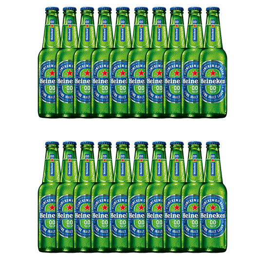 Cerveja Sem Álcool Heineken 0,0% - Long Neck 330mL - Nacional - 20 un