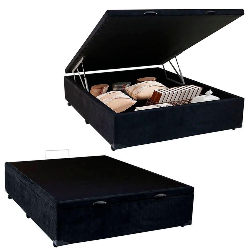 Cama Box Baú Viúva Sereneprime Suede Preto 44x128x188 - Home & Living