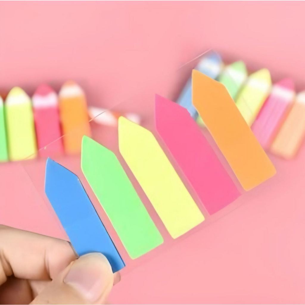 Kit 5 Marcador de páginas 5 cores 125 folhas adesivo Papelaria/Escritório/Escola