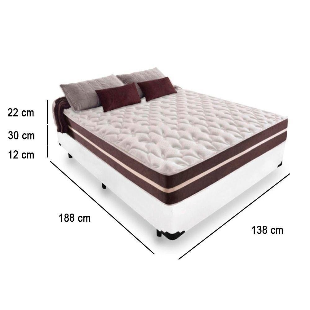 Cama Box Casal + Colchão De Molas Colchões Classic Superlastic 138x188x64 Branco · foto 2