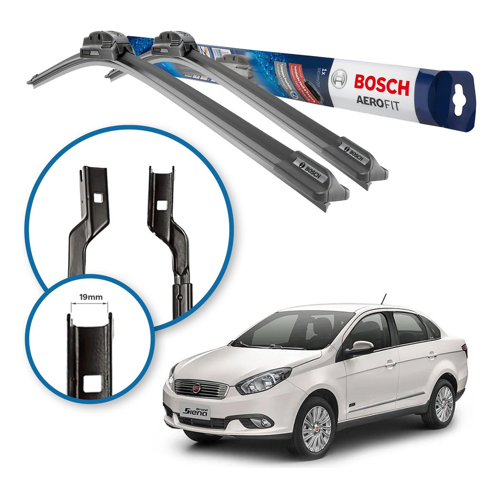 Par de Palhetas Limpador Parabrisa Aerofit Original Bosch Fiat Grand Siena 2012 a 2016 em Oferta na Shopee