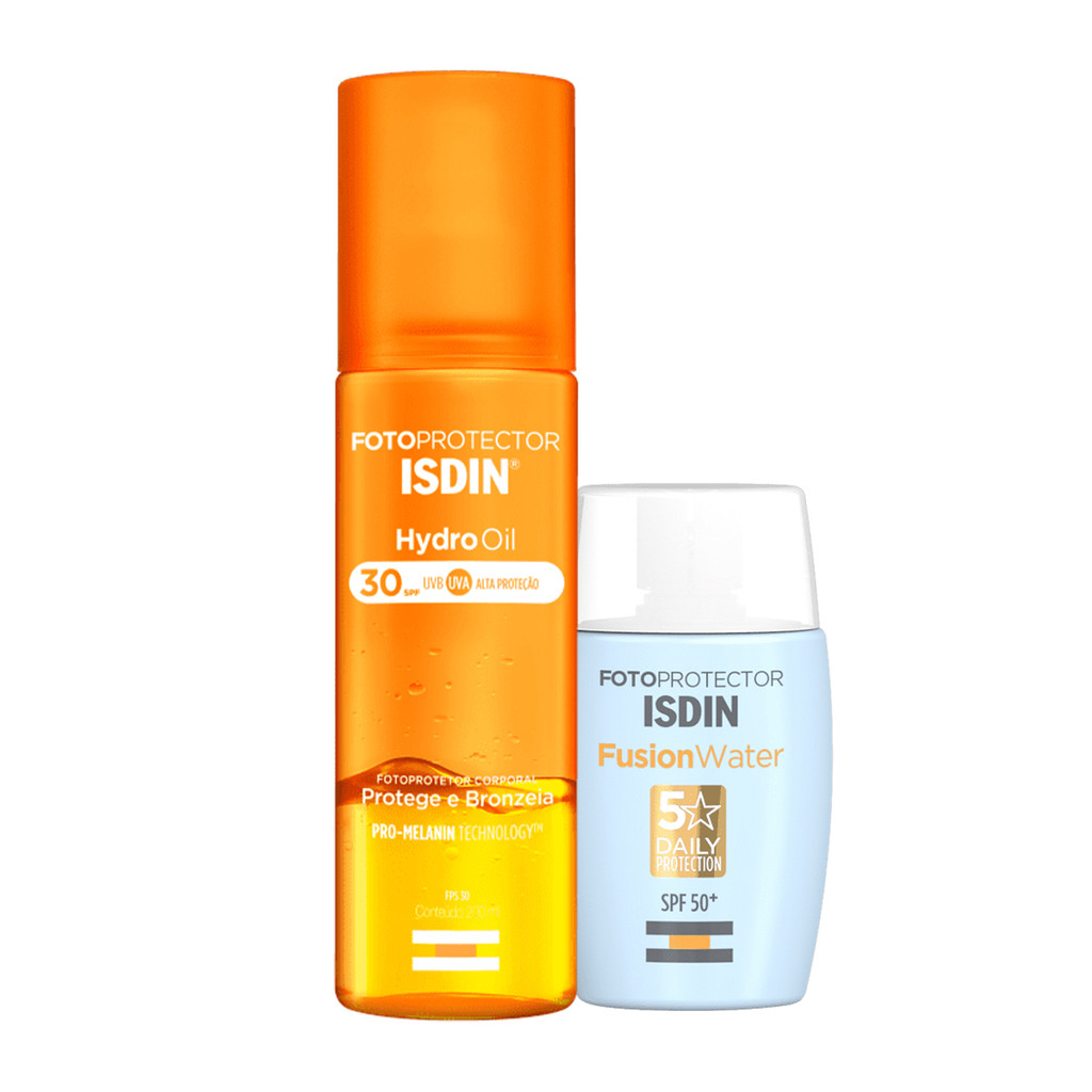Kit ISDIN HydroOil Fotoprotector Fusion Water FPS60 (2 produtos)