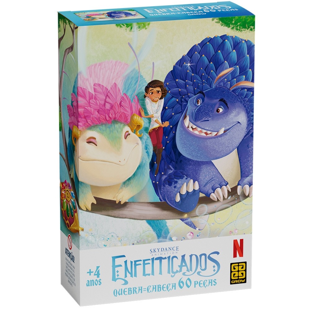 QUEBRA CABEÇA ENFEITIÇADOS 60 PEÇAS GROW PUZZLE NETFLIX DESENHO INFANTIL JOGO PRINCESA MAGIA MENINA em Oferta na Shopee