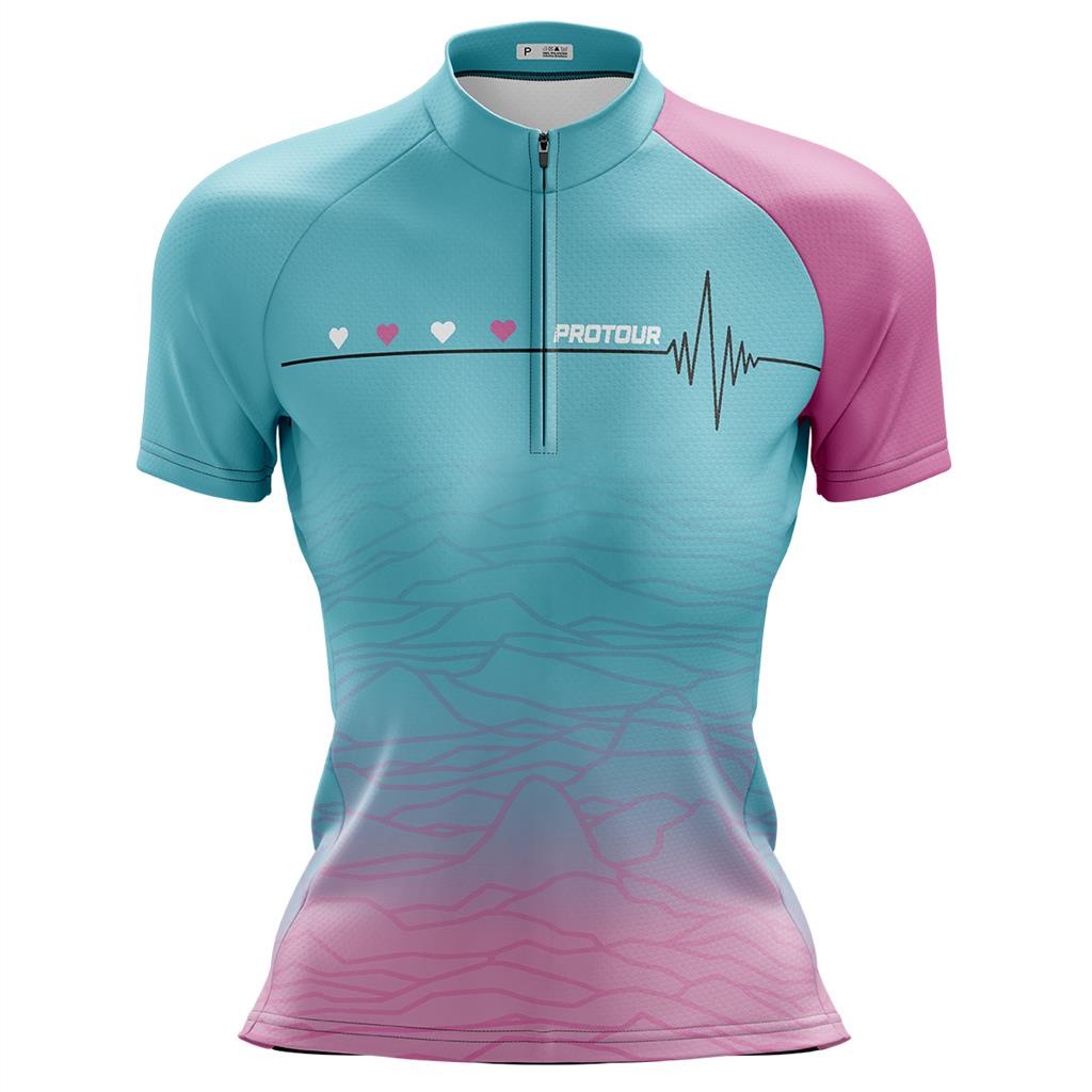 Camisa Ciclismo Feminina Camiseta Ciclista Roupa de Ciclismo Feminina Manga Curta Pro Tour Deserto Rosa Proteção UV50+