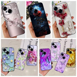 Flor Borboleta Moda Feminina Capa Traseira Tecno Spark GO 1 2025 Caixa De Telefone Fosco Macio TPU Silicone GO1 GO2025 em Oferta na Shopee
