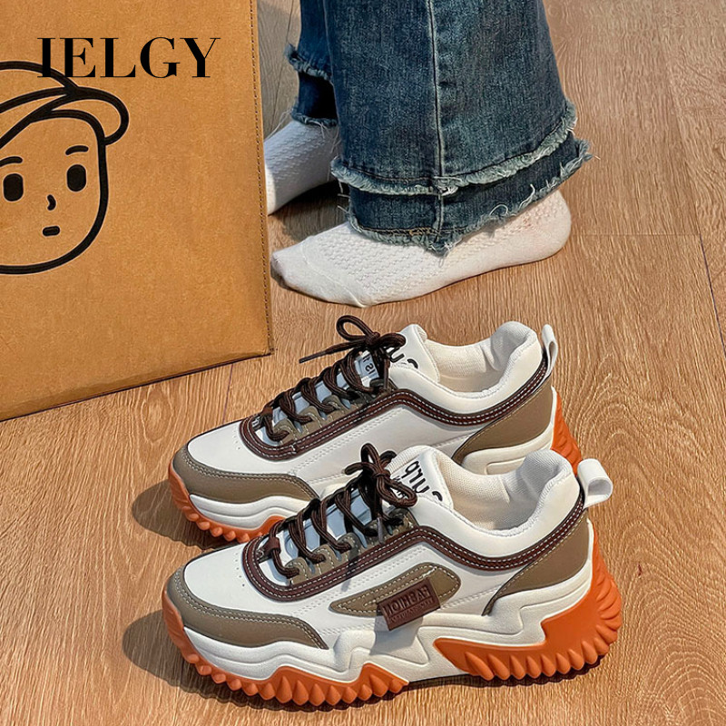 IELGY Sapatos Femininos Para Pai 2025 Novos Tênis Casuais Brancos Com Plataforma Versátil em Oferta na Shopee