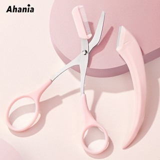 Ahania Conjunto Navalha E Tesoura Para Sobrancelha, Tesoura Anti-riscos Com Pente, Para Sobrancelhas em Oferta na Shopee