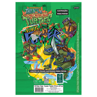 Livro De Colorir Infantil Anti Estresse Tartarugas Ninjas 28 Folhas A4 Jandaia - 1 Bloco em Oferta na Shopee