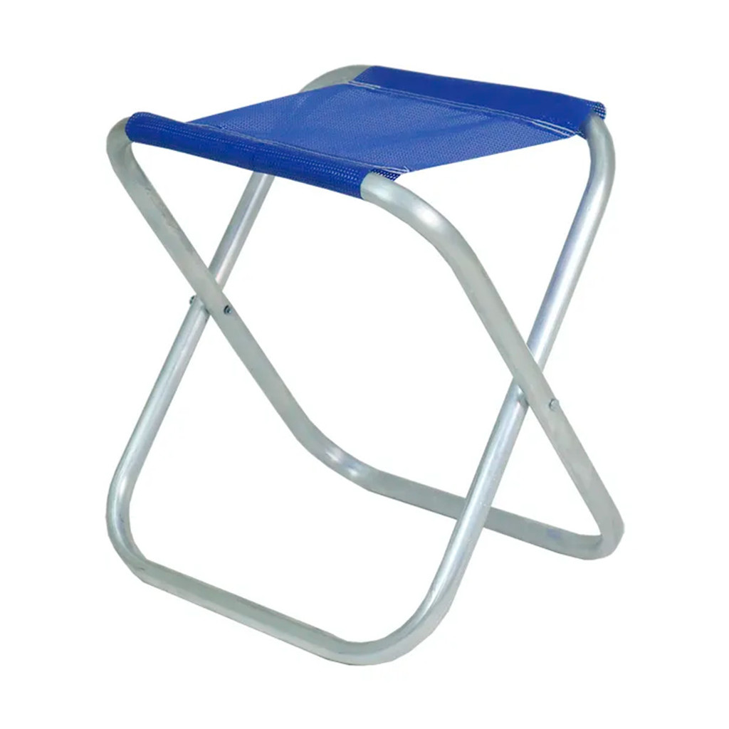 Banqueta Dobrável Banquinho Alumínio Suporta 90kg Azul Marinho Camping Praia Pesca - BEL - Home & Living