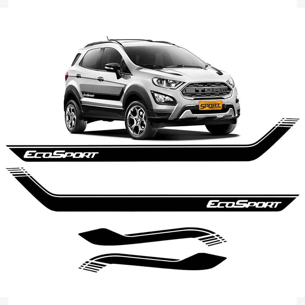 Faixa Completa Compatível Ecosport Adesivo Decorativo Preto