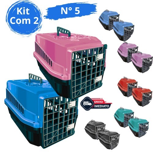 Kit 2 Caixa de Transporte  Nº5 p/ Pet Gatos Coelho Cão Aves 25 Kg em Oferta na Shopee