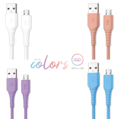 Cabo Micro USB Carregador, Carga Rápida 12W 2.4A, PVC Emborrachado, 1,2m, ELG M512