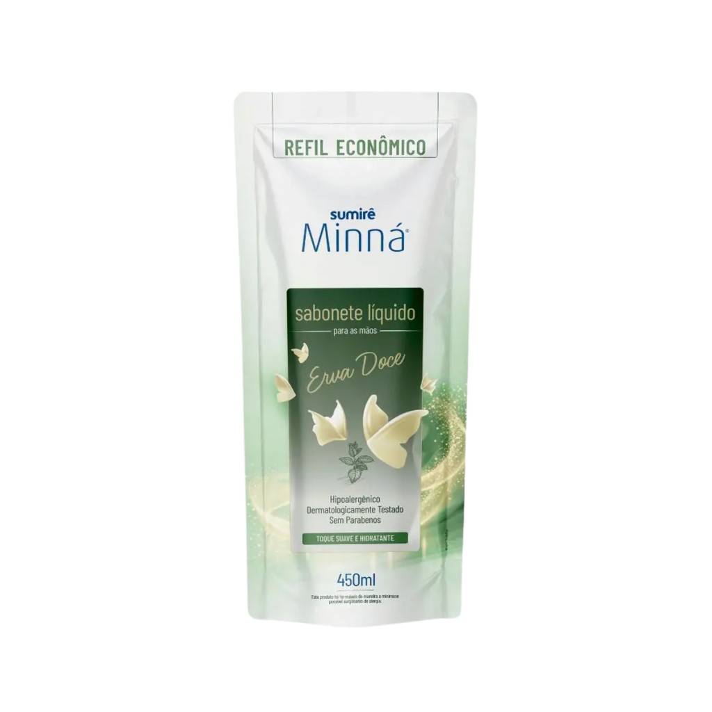 Sabonete Líquido Minná Mãos Sache Erva Doce 450ml