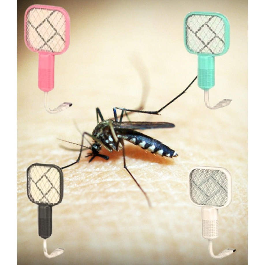 Raquete USB Anti-Mosquito Portátil Mata Mosquitos Com Luz UV em Oferta na Shopee