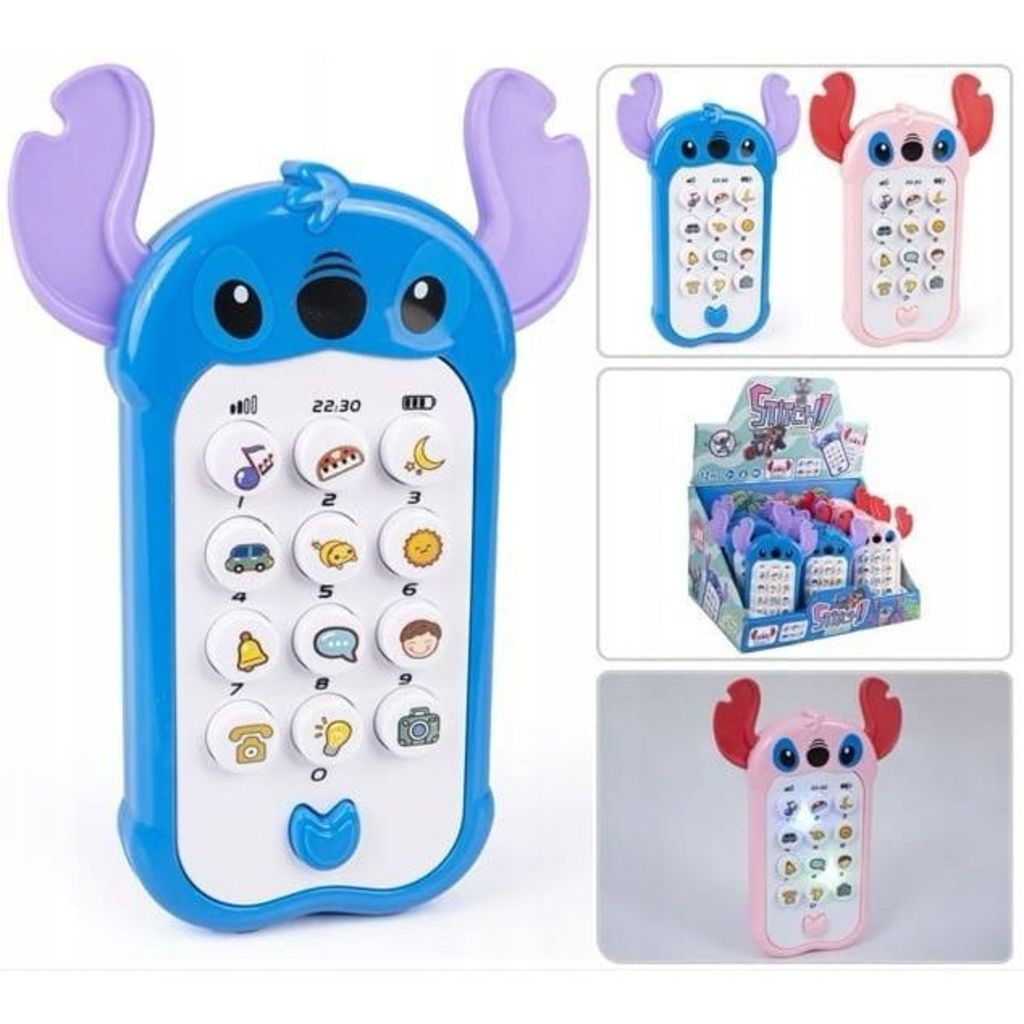 Brinquedos Para Bebê Desenho Stitch jogo e Mordedor Macio em cima Azul e Rosa em Oferta na Shopee