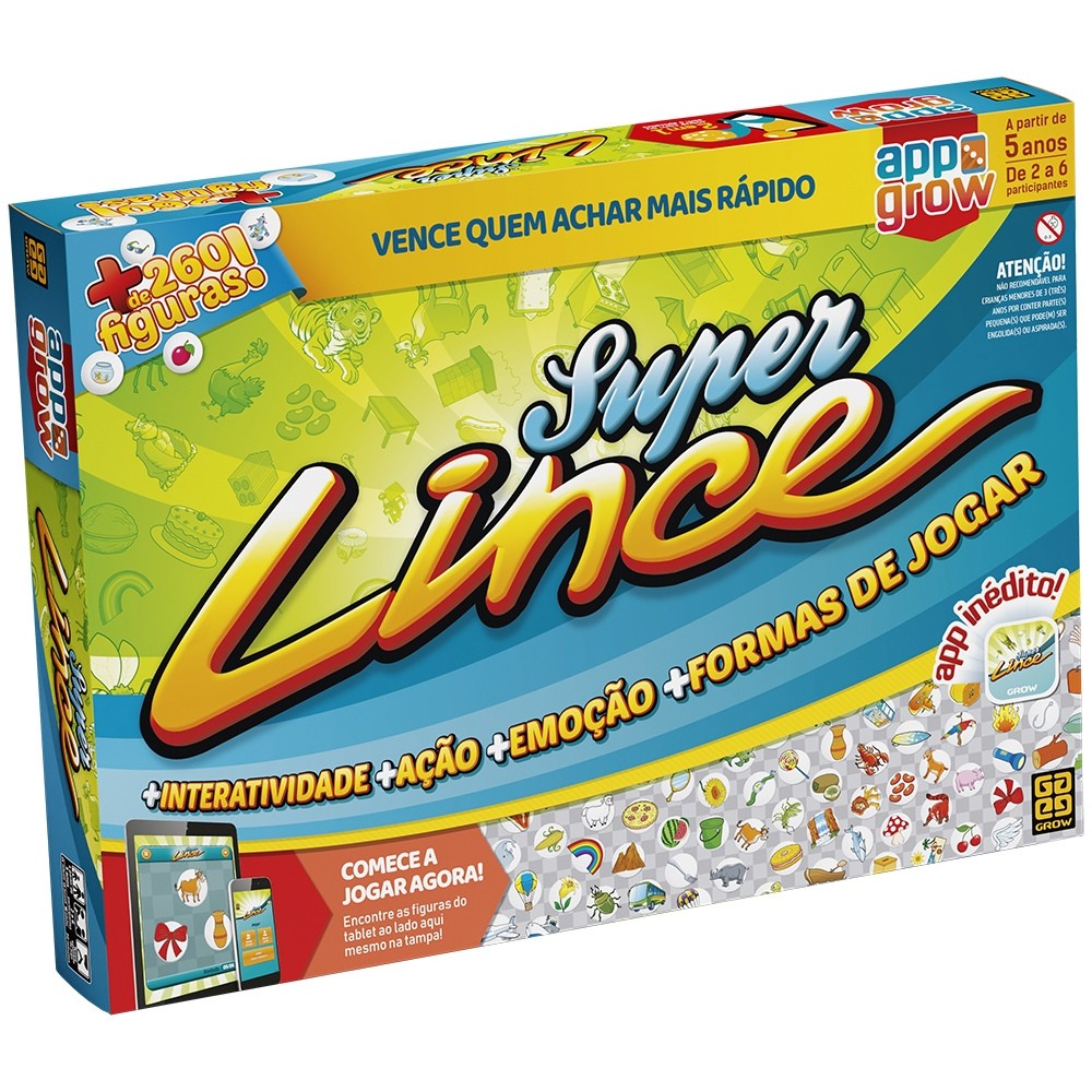JOGO DE TABULEIRO SUPER LINCE APP GROW BRINQUEDO MESA IMAGEM LETRA FIGURA ENCONTRAR CARTA APLICATIVO - Hobbies & Collections