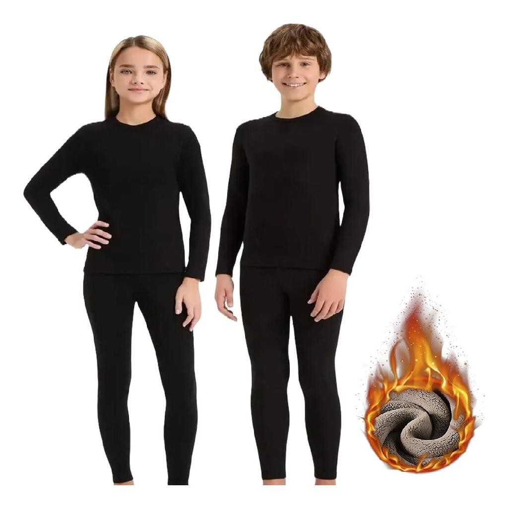 Conjunto Térmico Flanelado Segunda Pele Infantil Unissex em Oferta na Shopee