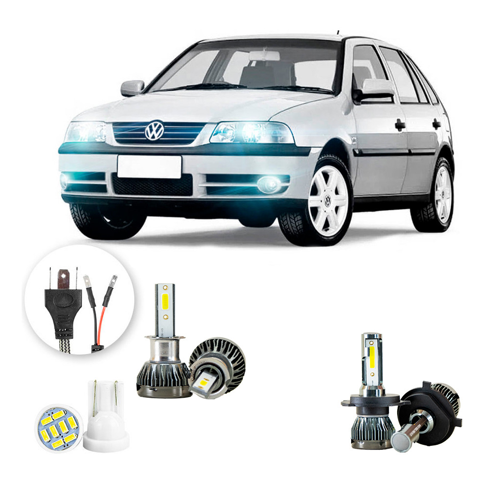Ultra Led Nano 22000lm Volkswagen Gol 2000-2005 H4 H3 em Oferta na Shopee