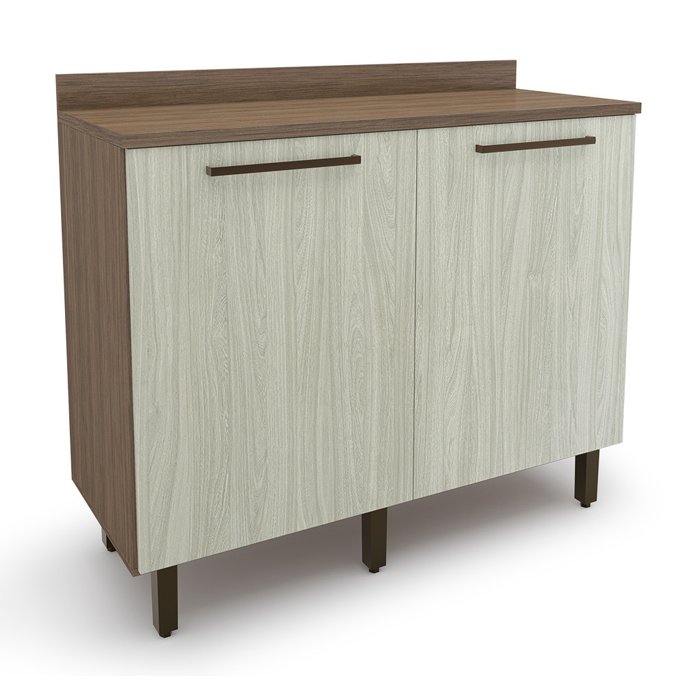 Balcao Evolution Plus 2 Portas Tannat/Legno Crema Batrol em Oferta na Shopee