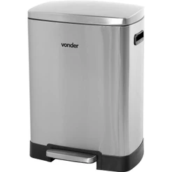 Lixeira Retangular Vonder 50 Litros Em Inox Qualidade Profissional