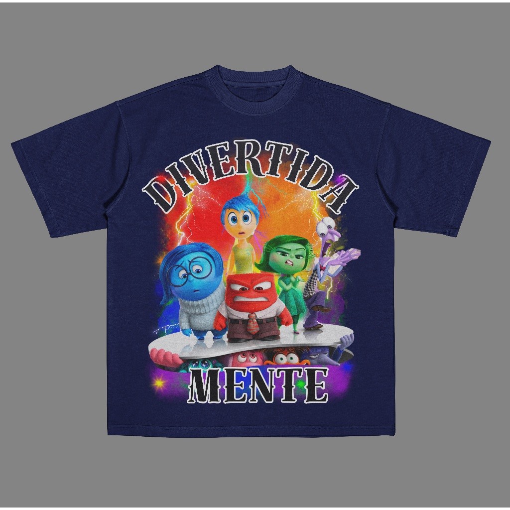 Camiseta Estampada Divertidamente Todos Personagens Camisa Adulto e Infantil Qualidade Premium