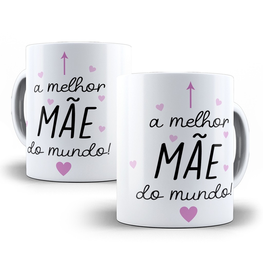 Caneca Dia das Mães Melhor Mãe do Mundo Presente Porcelana