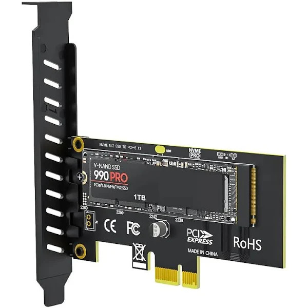 Placa adaptadora JEYI M.2 NVME SSD para PCIE X1, placa de expansão SSD PCIe 3.0 4.0 para PC