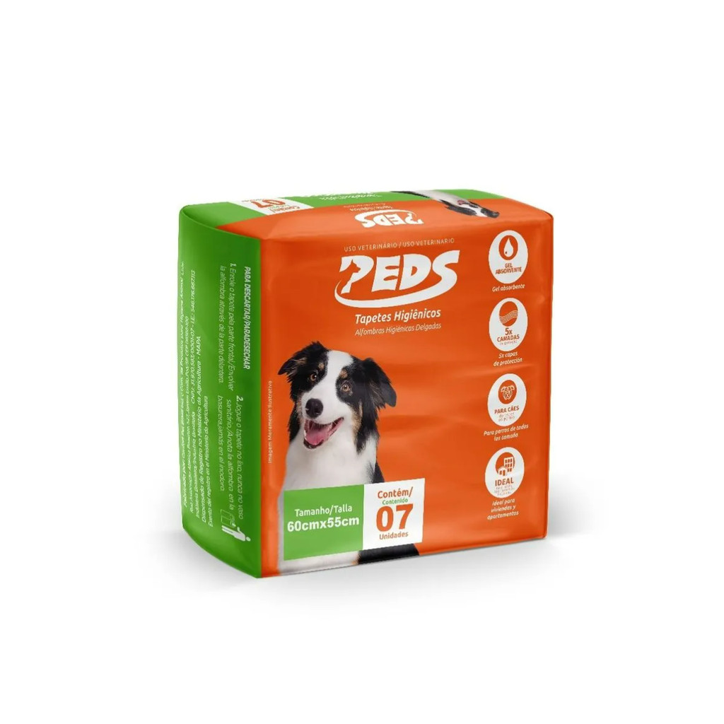 Tapete Higiênico Peds 60x55 contém 7 unidades