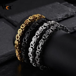 Pulseira Vnox Byzantine Para Homens , Retrô De Aço Inoxidável Hip Hop , Presente De Festa Moderno
