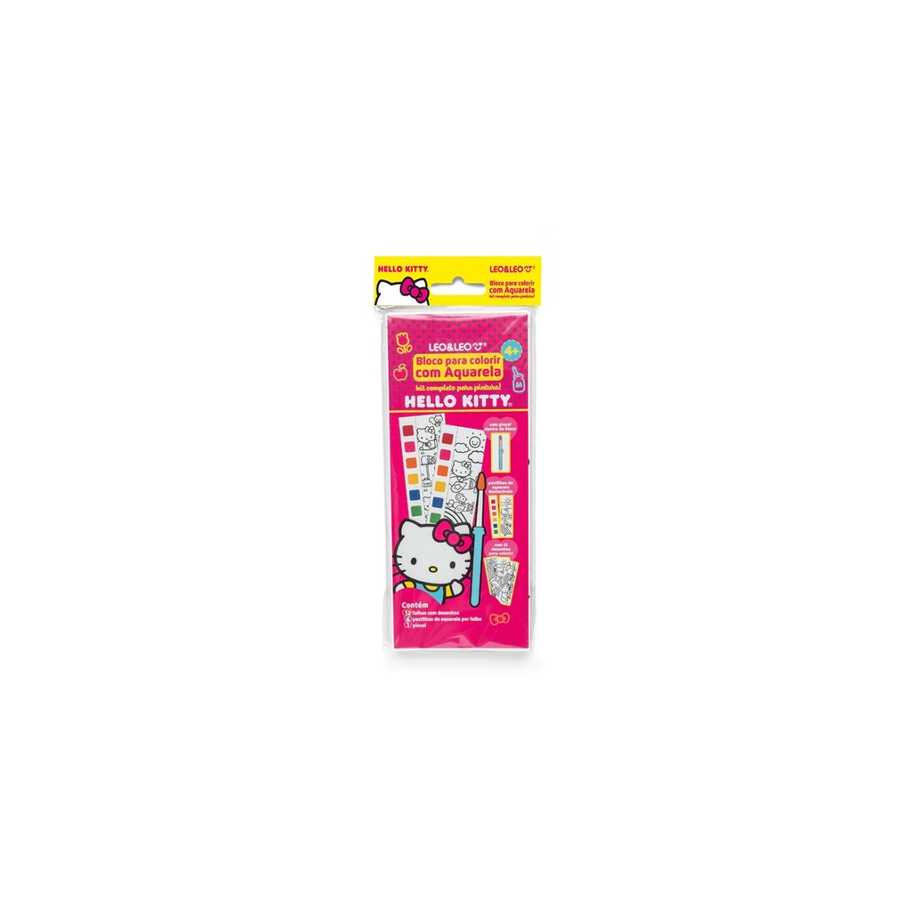 Bloco de Colorir com Aquarela Hello Kitty - Leo&Leo