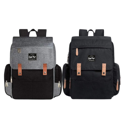 Mochila Maternidade Bolsa Mamãe Bebê Multifunção Grande Cor Cinza/preto em Oferta na Shopee