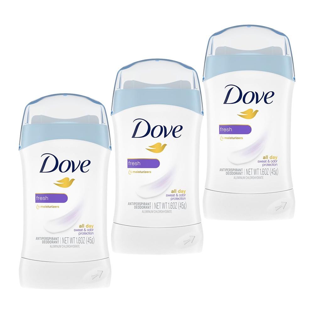 Kit 3 Desodorante Antitranspirante Stick Dove Fresh 45g - Beauty
