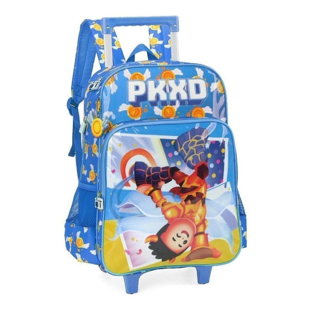 Mochila Rodinha Infantil Menino PKXD Azul Luxcel