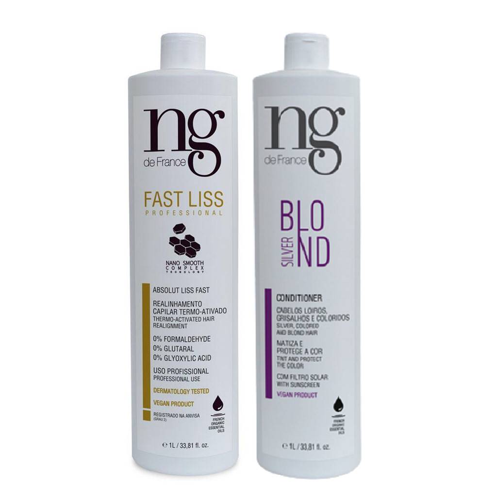Ng De France Kit Fast Liss 1L + Condicionador Silver 1L