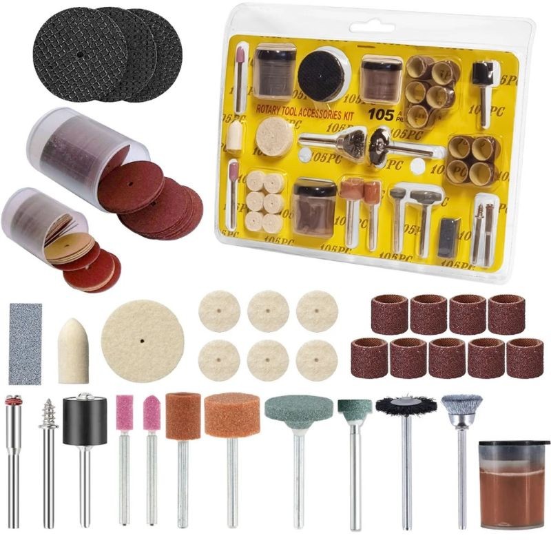 Kit105 Acessórios Essenciais para Micro Retifica Completo PadrÃo Dremel Multimarcas