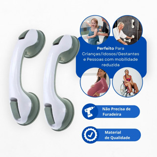 Kit 2 Barras De Apoio Portatil Banheiro Para Idosos Deficientes Com Ventosa Forte em Oferta na Shopee
