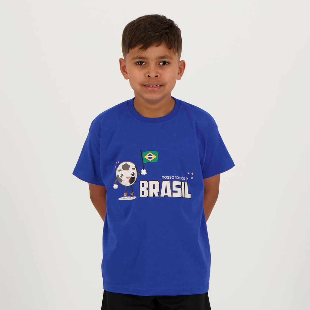 Camisa Torcida Brasil Infantil Azul - Sports & Outdoors