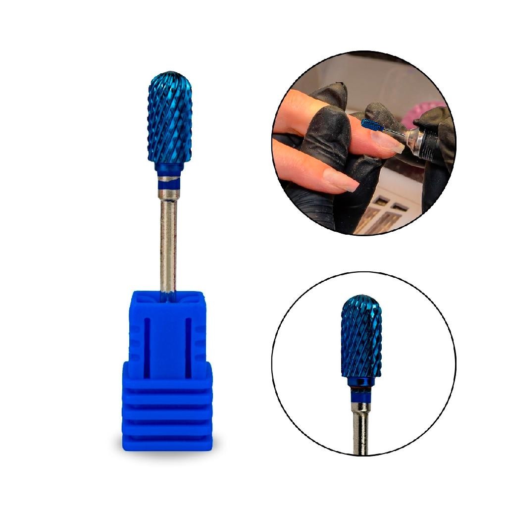 Broca Tungstênio M-Blue Large Barrel Ball Manicure Unha Gel fibra Vidro Manicure Unhas Esculpidas